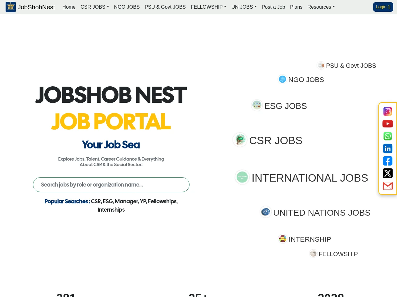 JobShobNest screenshot JobShobNest job board platform screenshot showing job search interface