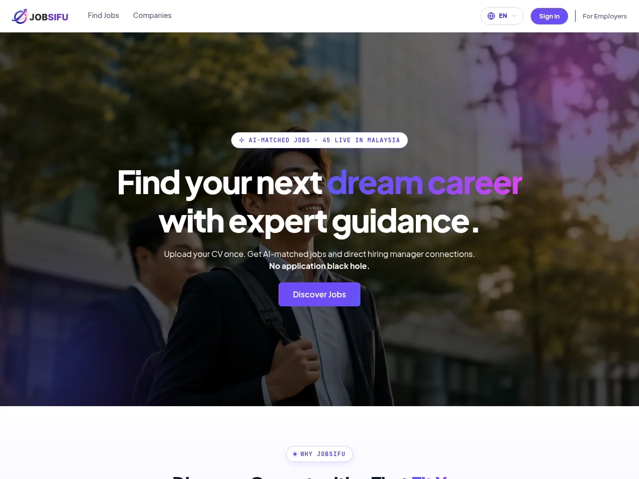 JobSifu job board platform screenshot showing job search interface