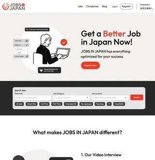 JOBS IN JAPAN platform preview