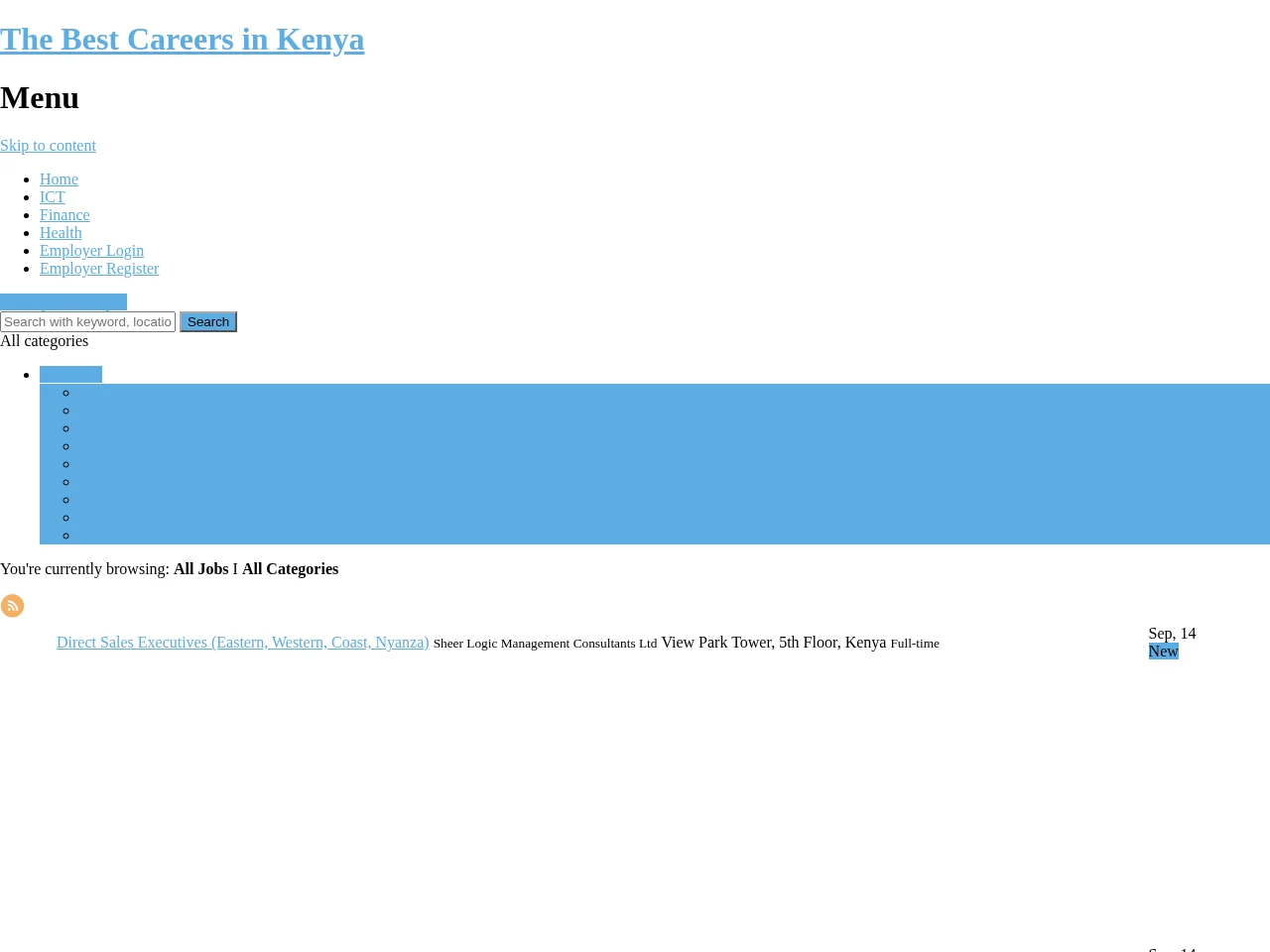 Jobs in Kenya screenshot Jobs in Kenya job board platform screenshot showing job search interface