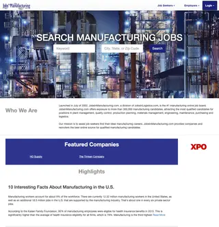 JobsInManufacturing.com platform preview