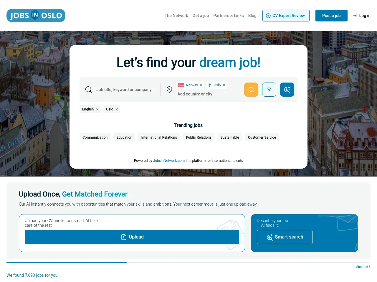Jobs in Oslo screenshot Jobs in Oslo website screenshot