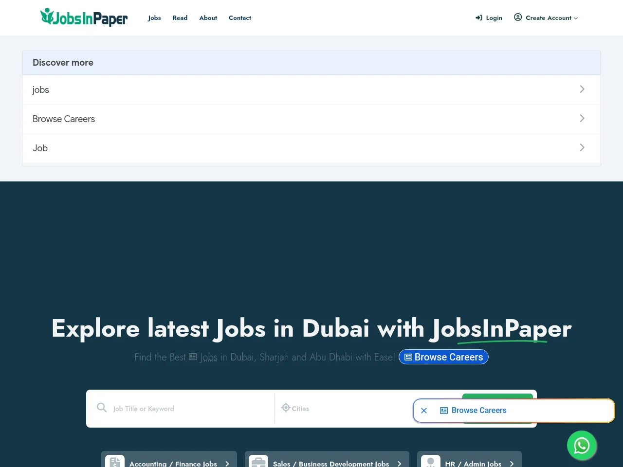 JobsInPaper screenshot JobsInPaper job board platform screenshot showing job search interface