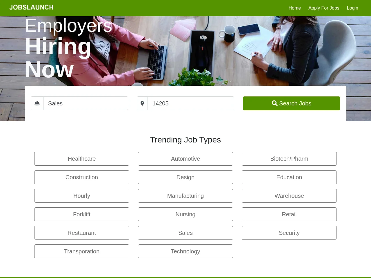 JobsLaunch screenshot JobsLaunch job board platform screenshot showing job search interface
