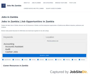 Jobs Mu Zambia platform preview