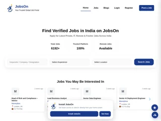 JobsOn platform preview JobsOn platform preview