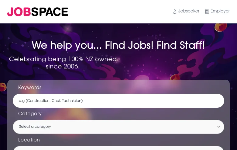 Jobspace job board platform screenshot showing job search interface