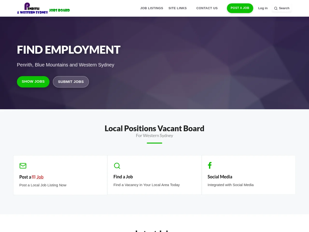Penrith & Western Sydney Jobs Board screenshot Penrith & Western Sydney Jobs Board job board platform screenshot showing job search interface