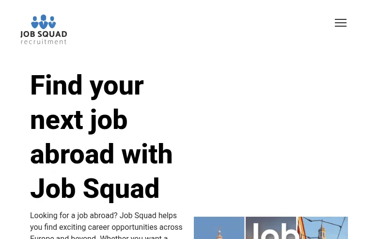 Job Squad job board platform screenshot showing job search interface