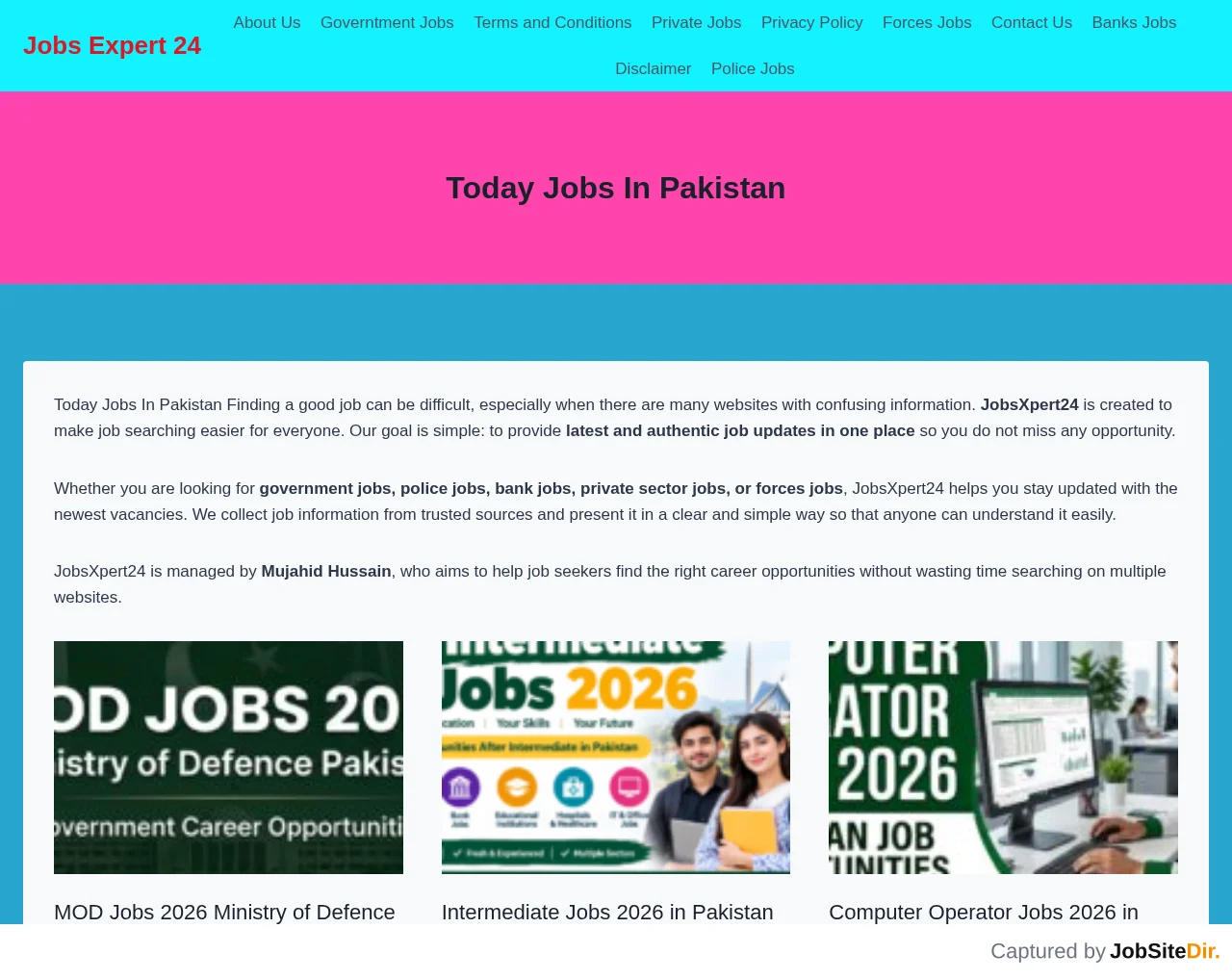 JobsXpert24 website screenshot