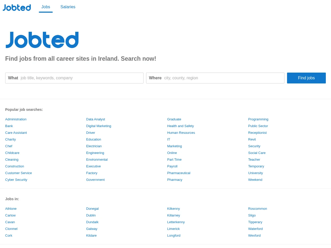 Jobted screenshot Jobted job board platform screenshot showing job search interface