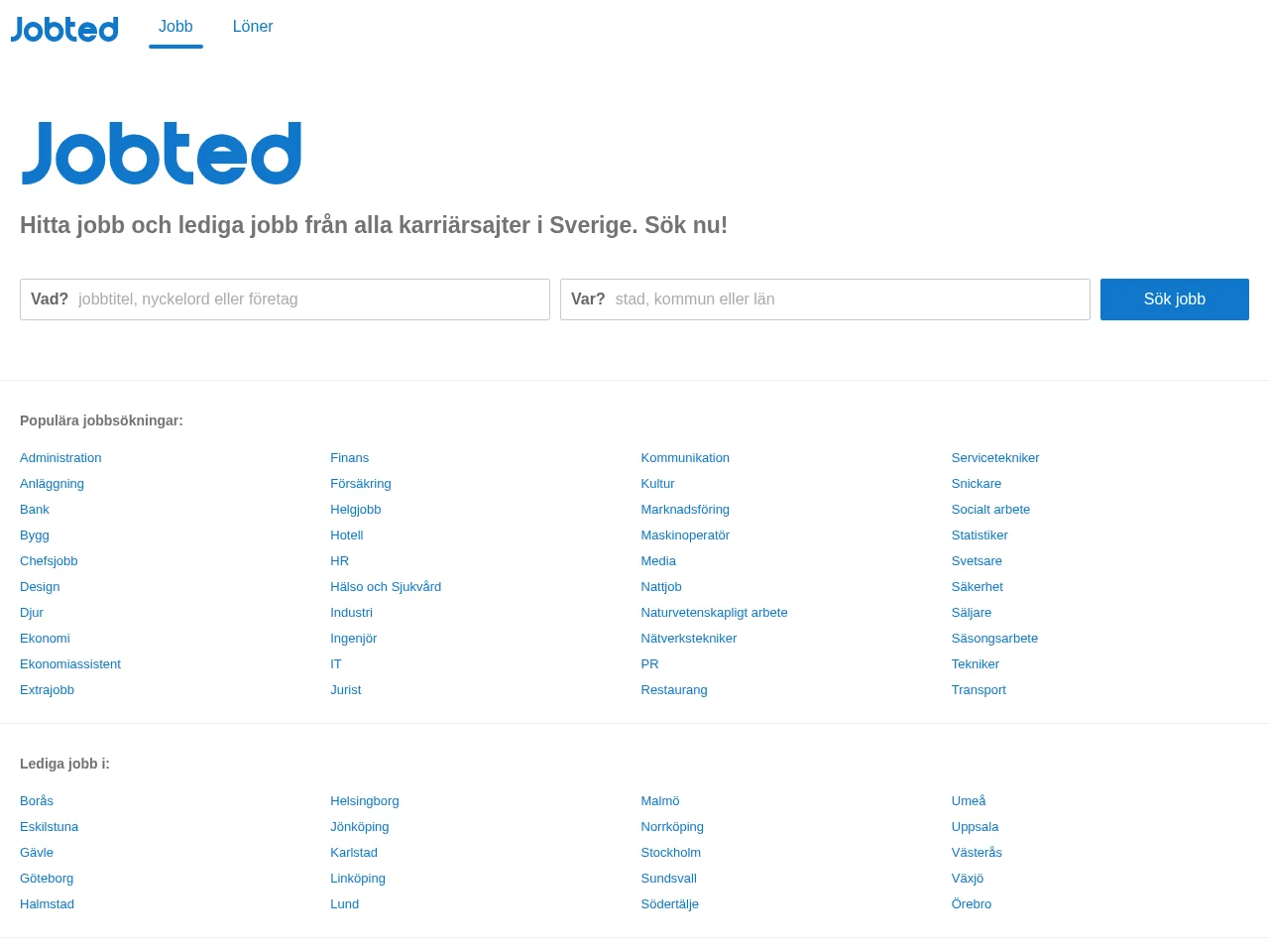Jobted screenshot Jobted job board platform screenshot showing job search interface