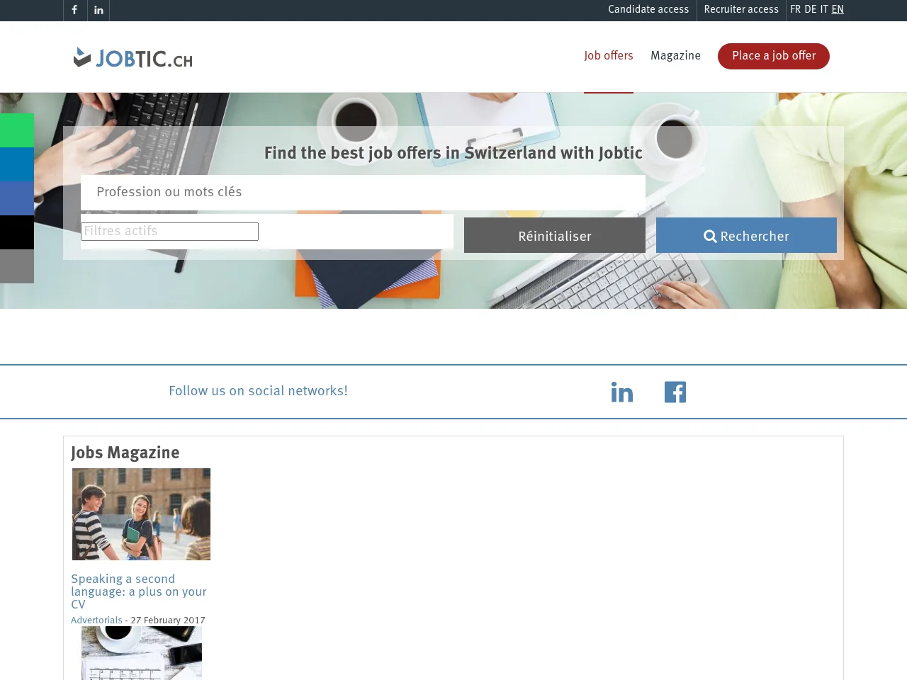 Jobtic screenshot Jobtic job board platform screenshot showing job search interface