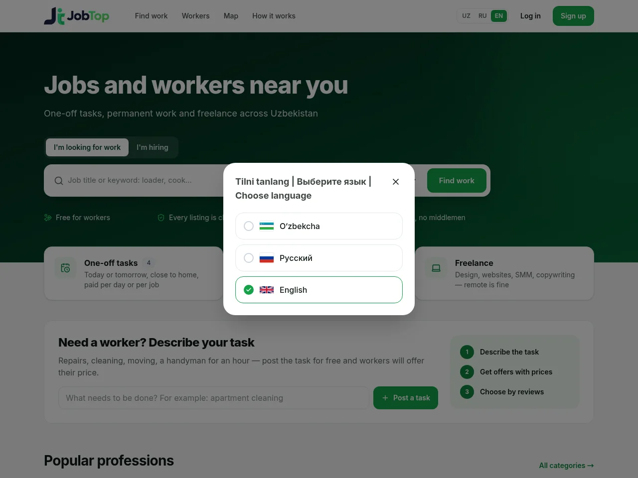 JobTop website screenshot