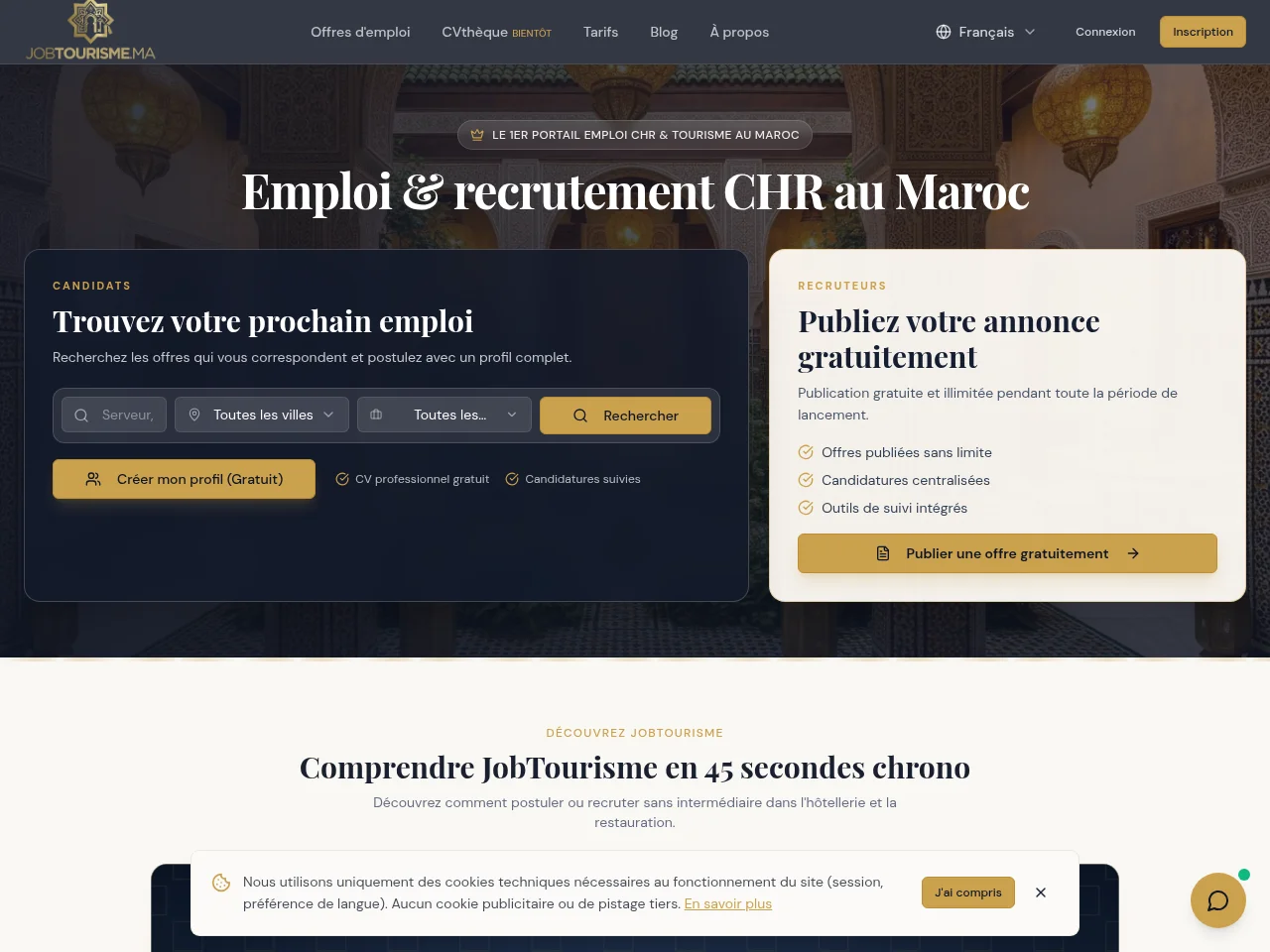 JobTourisme.ma screenshot JobTourisme.ma job board platform screenshot showing job search interface