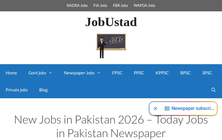 Jobustad job board platform screenshot showing job search interface