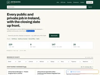 Job Vacancies Ireland platform preview