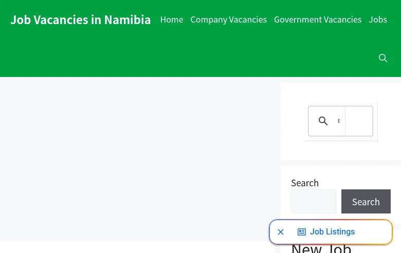 Job Vacancies in Namibia screenshot Job Vacancies in Namibia job board platform screenshot showing job search interface