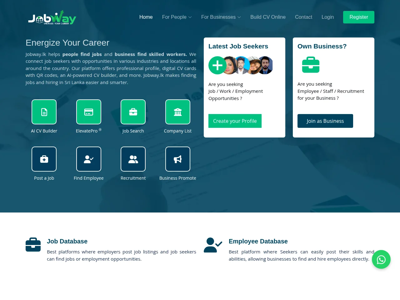 JobWay Sri Lanka screenshot JobWay Sri Lanka job board platform screenshot showing job search interface