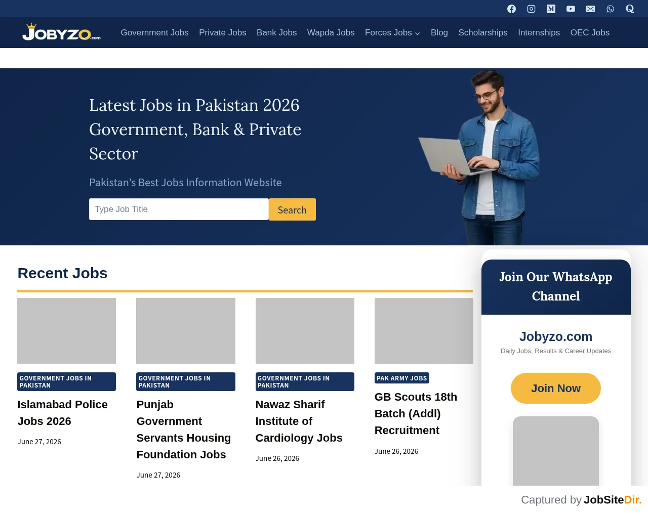 Jobyzo screenshot Jobyzo website screenshot