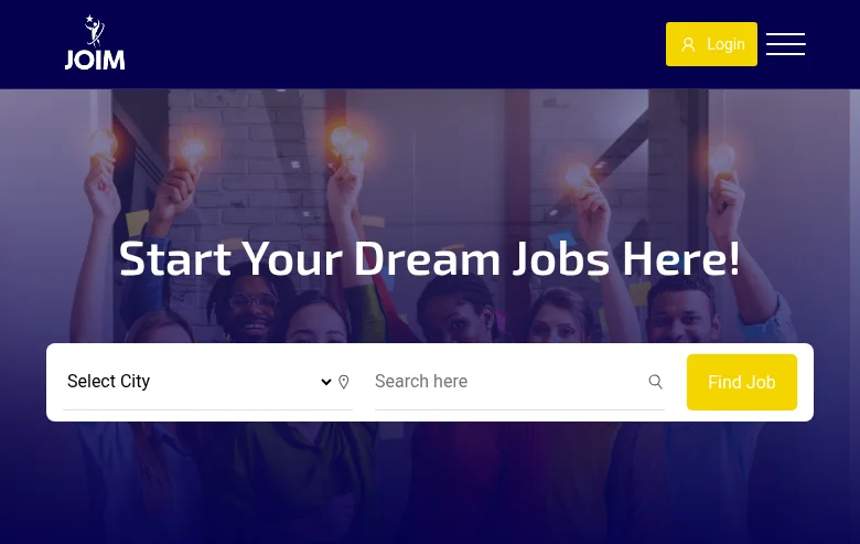 JOIM screenshot JOIM job board platform screenshot showing job search interface