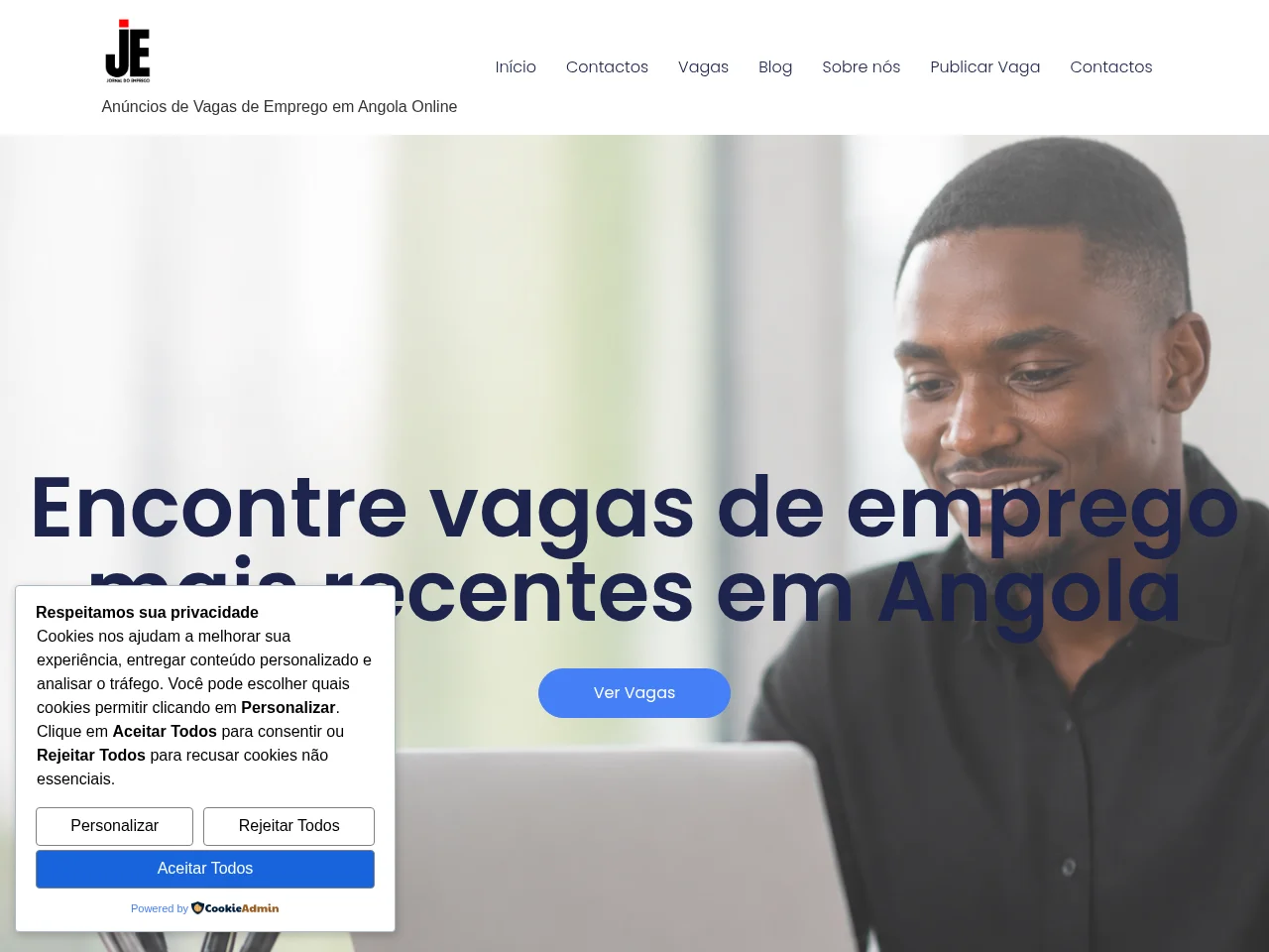 Jornal do Emprego job board platform screenshot showing job search interface