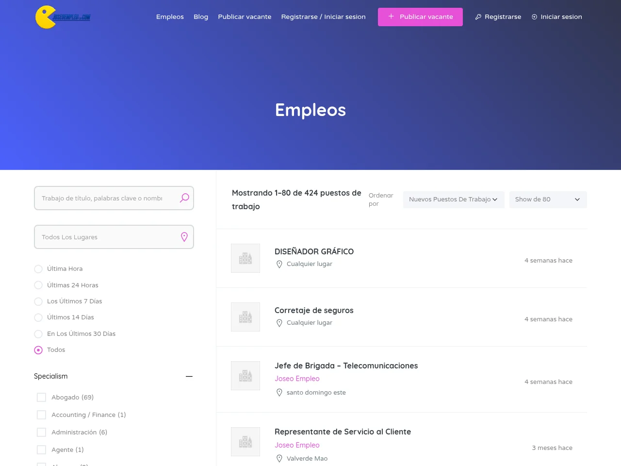 Joseo Empleo screenshot Joseo Empleo job board platform screenshot showing job search interface