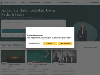 Juristenjobs platform preview Juristenjobs platform preview