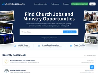 JustChurchJobs platform preview