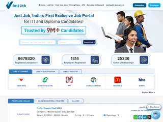 Justjob.co.in screenshot preview