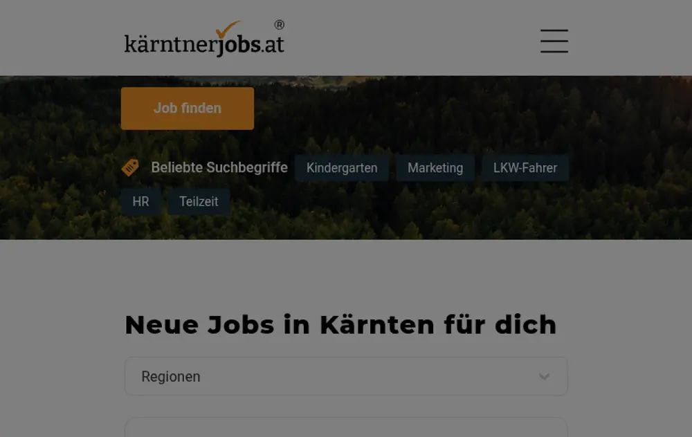 kärntnerjobs.at screenshot kärntnerjobs.at job board platform screenshot showing job search interface