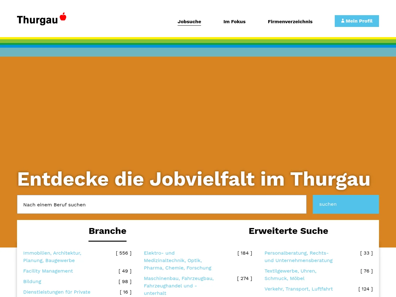 Karriere Thurgau screenshot Karriere Thurgau job board platform screenshot showing job search interface