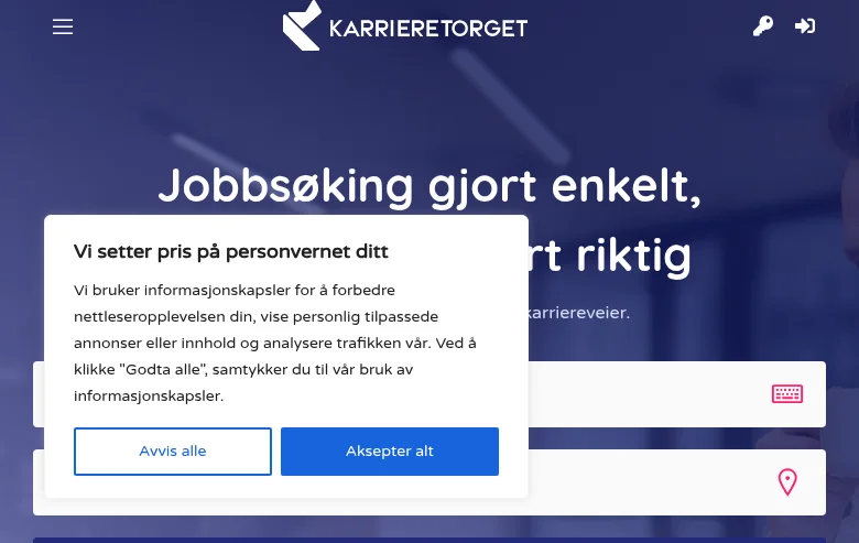 Karrieretorget screenshot Karrieretorget job board platform screenshot showing job search interface