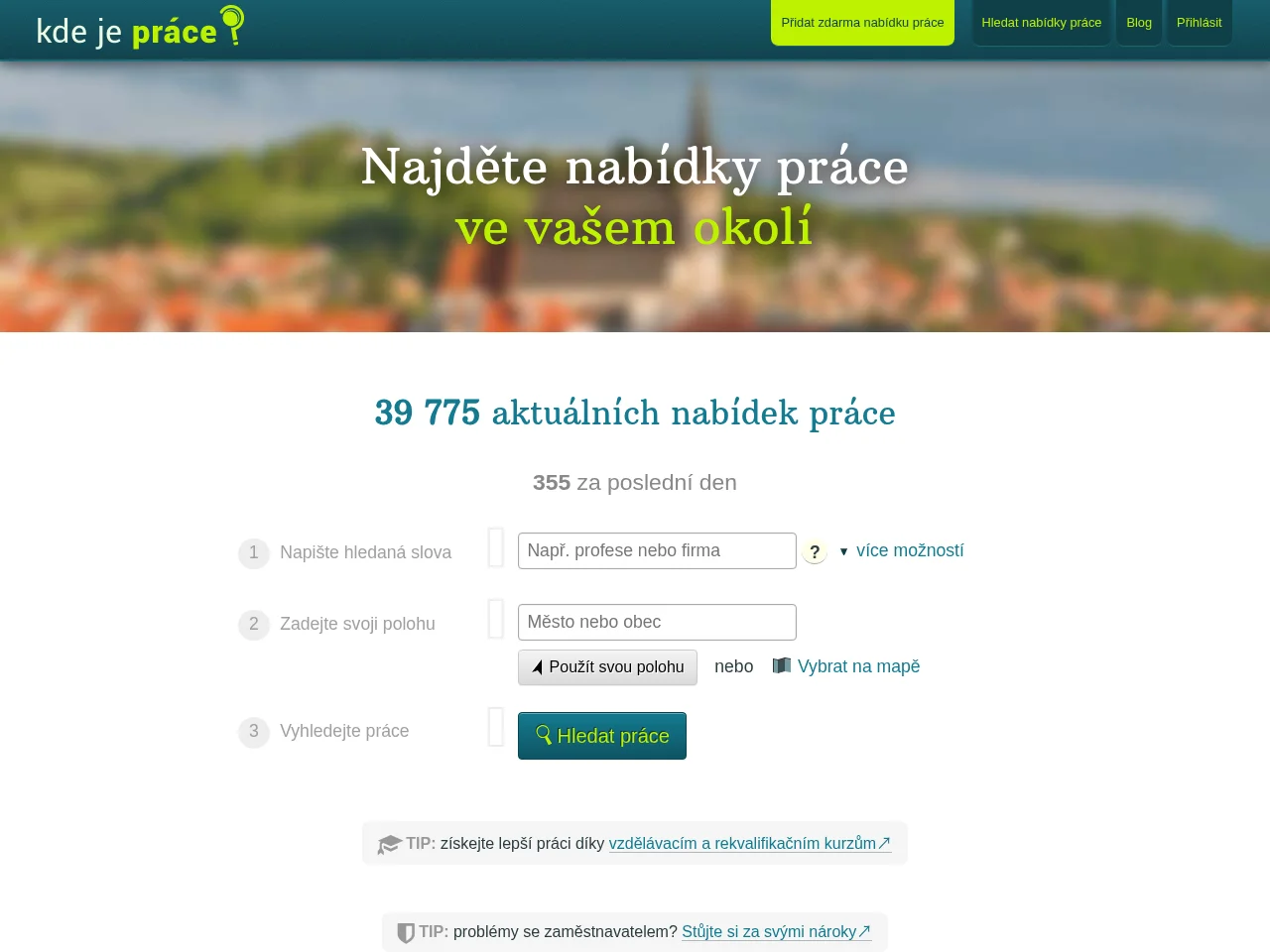 KdeJePrace.cz screenshot KdeJePrace.cz job board platform screenshot showing job search interface