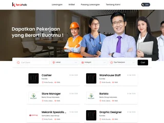 Kerjaholic platform preview