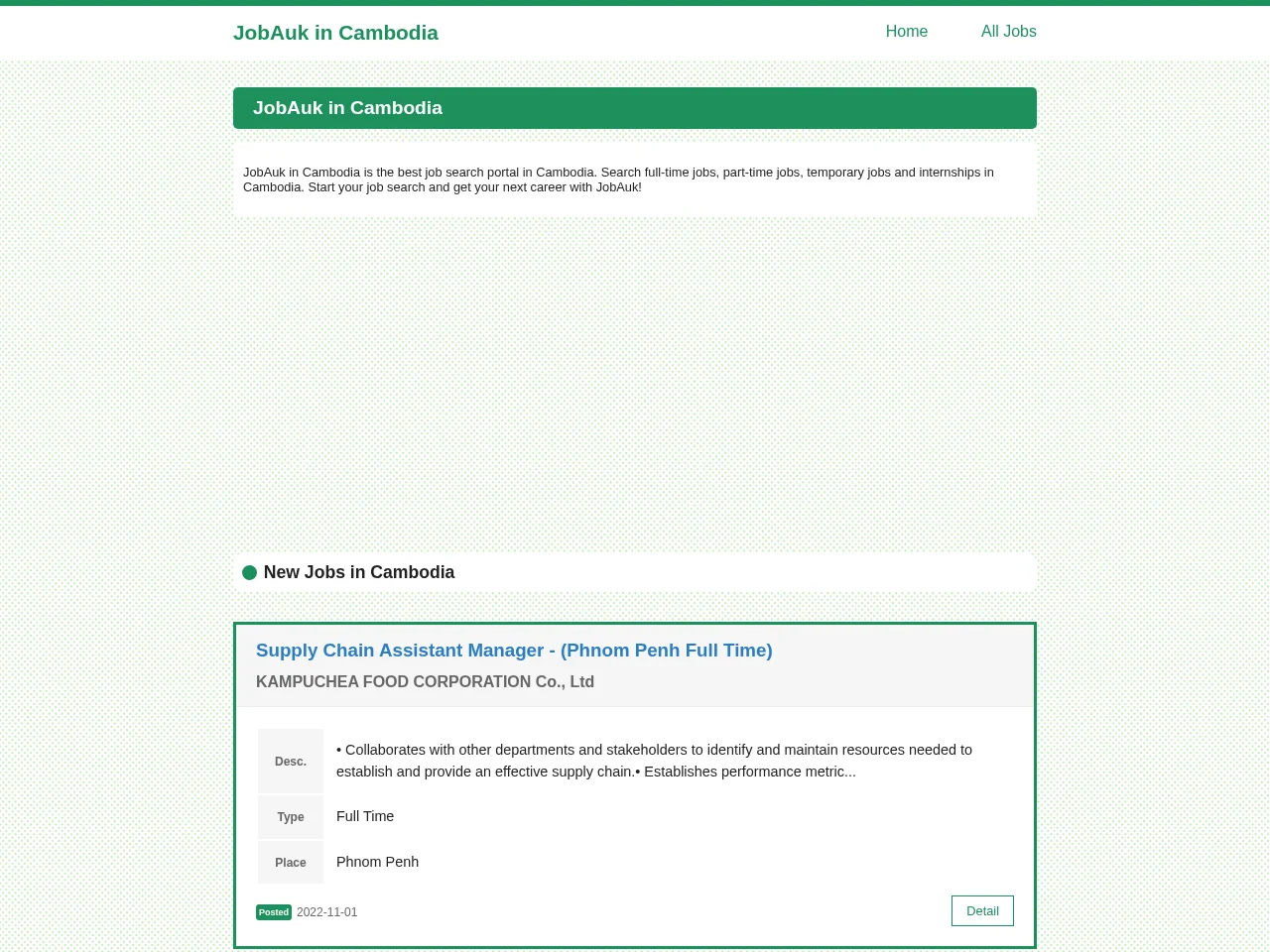 JobAuk job board platform screenshot showing job search interface