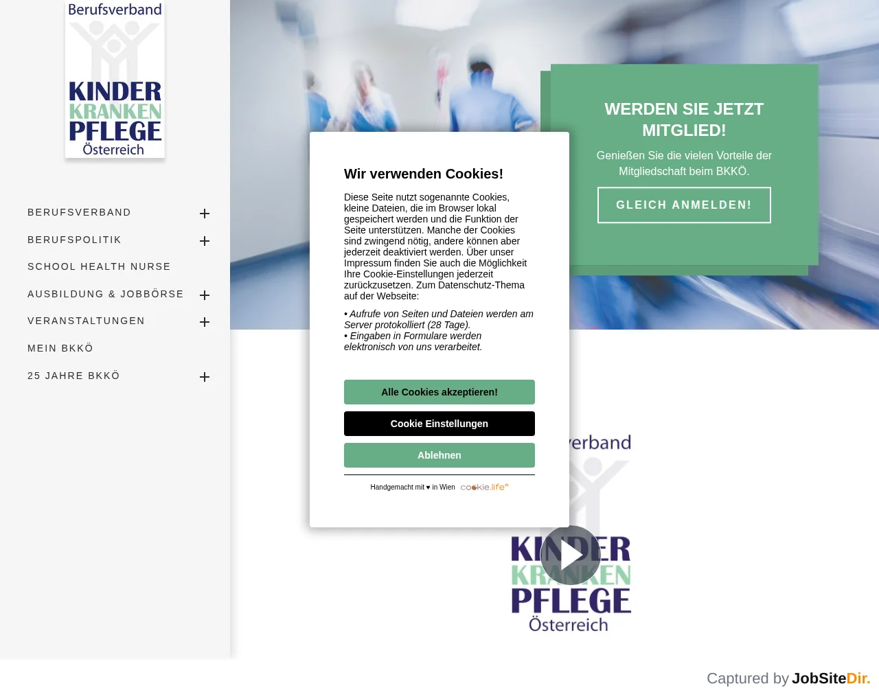 Berufsverband Kinderkrankenpflege Österreich website screenshot