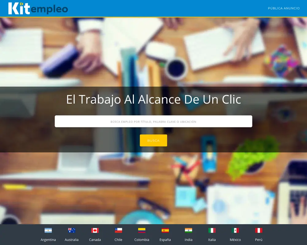 Kit Empleo job board platform screenshot showing job search interface