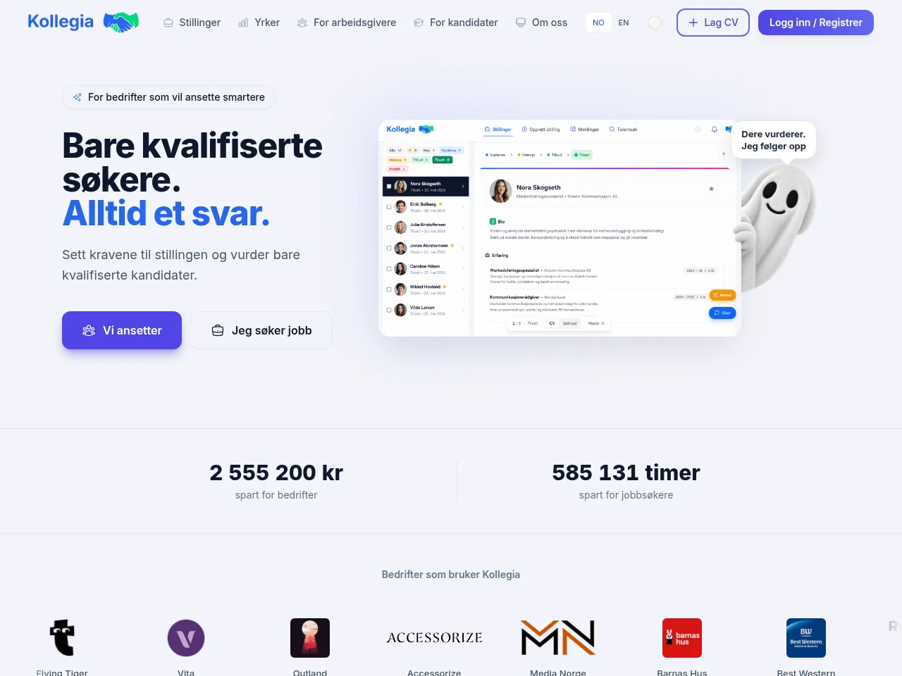 Kollegia website screenshot