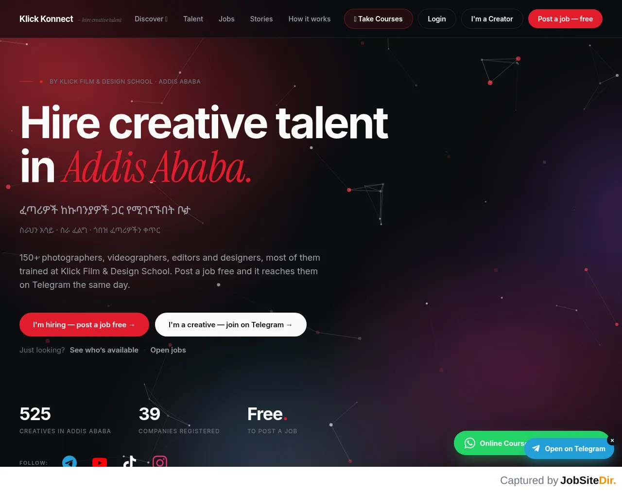 Klick Konnect website screenshot
