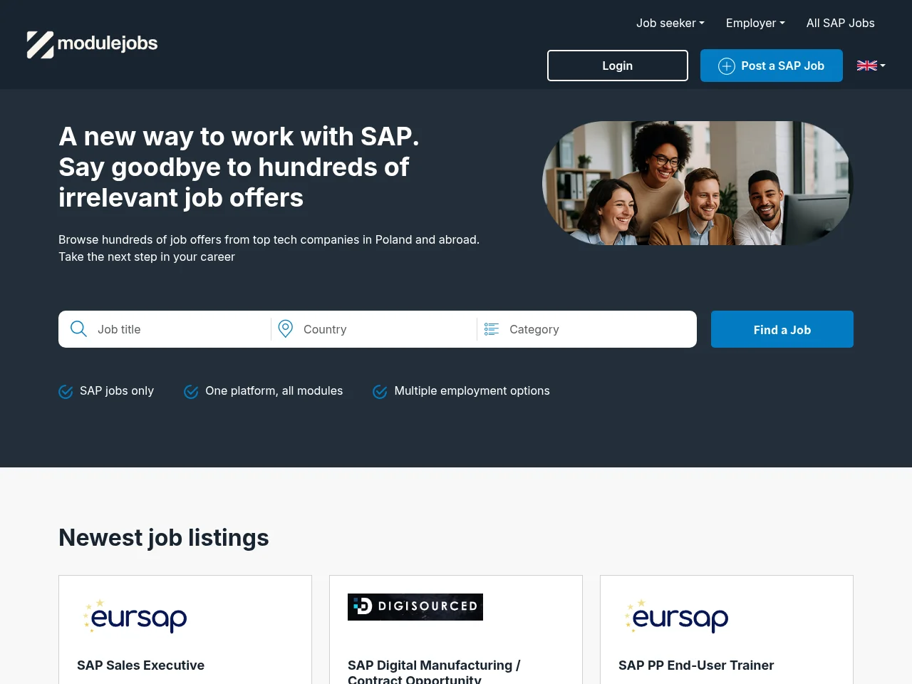 Module Jobs screenshot Module Jobs website screenshot