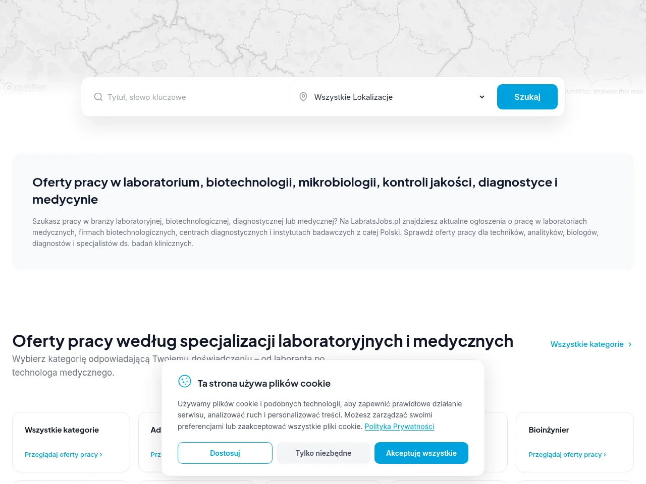 LabratsJobs.pl screenshot LabratsJobs.pl job board platform screenshot showing job search interface
