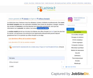 Lachimie.fr platform preview