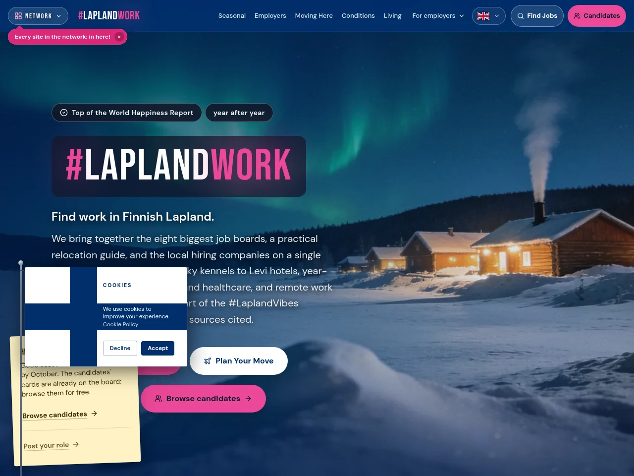 LaplandWork screenshot LaplandWork job board platform screenshot showing job search interface