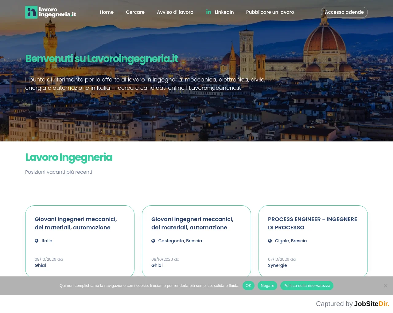 Lavoro Ingegneria website screenshot