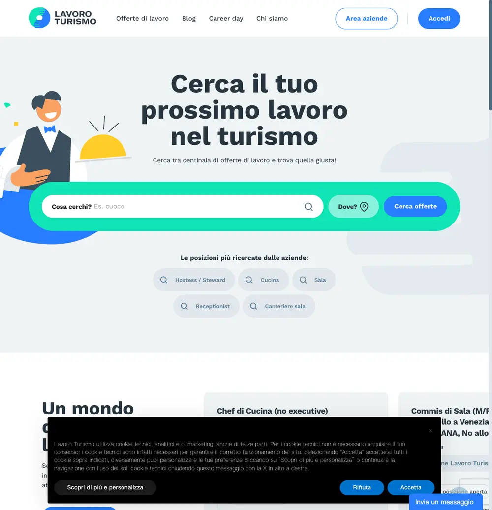 LavoroTurismo screenshot LavoroTurismo job board platform screenshot showing job search interface