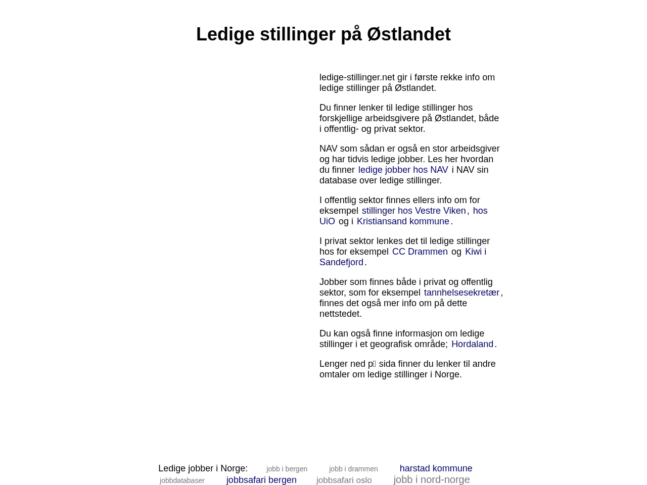 ledige-stillinger.net job board platform screenshot showing job search interface