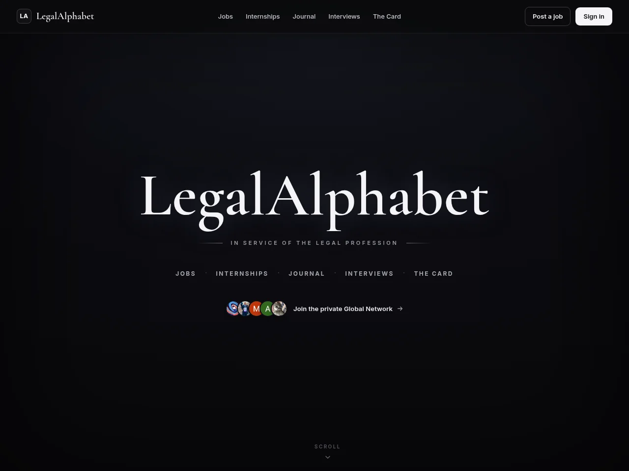 LegalAlphabet screenshot LegalAlphabet job board platform screenshot showing job search interface