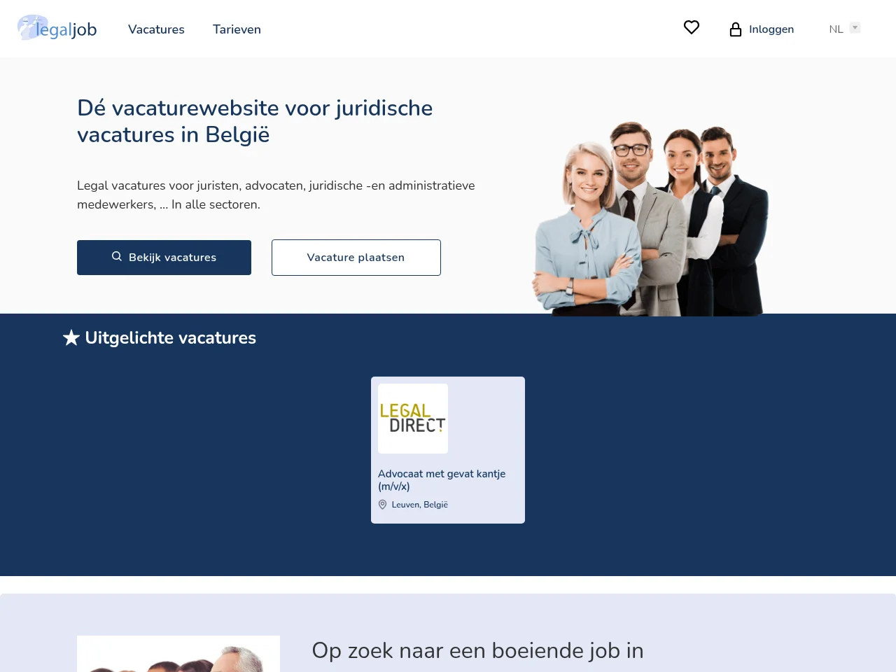 Legaljob.be screenshot Legaljob.be job board platform screenshot showing job search interface