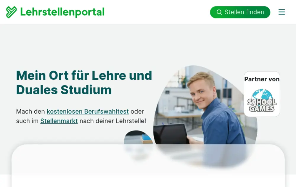 Lehrstellenportal screenshot Lehrstellenportal job board platform screenshot showing job search interface